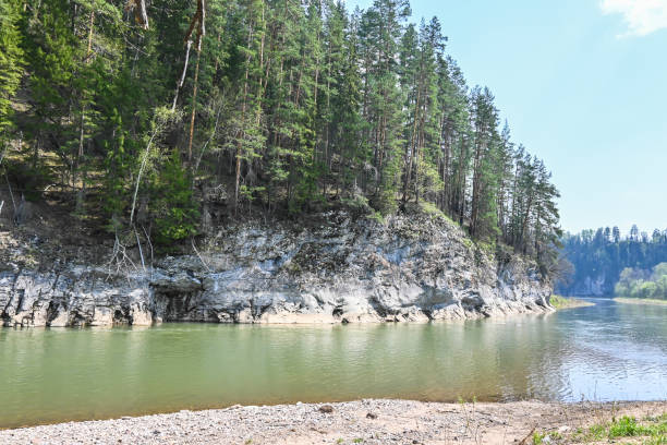 istock Rocks on the taiga river. 1319657790