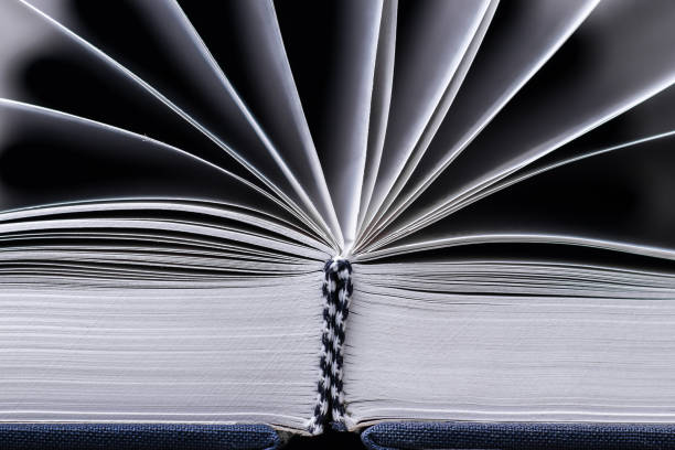 istock Part of a book with open pages close-up. 1319657913