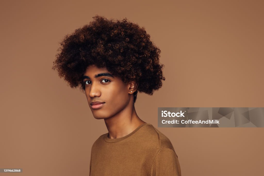 Emotional African American Man With African Hairstyle Stock Photo -  Download Image Now - iStock