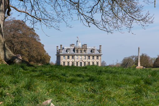 Kingston Lacy.Dorset.United Kingdom.April 4th 2021.View of Kingston Lacy house in Dorset