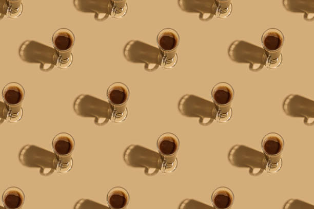 istock glass of hot chocolate on a colored background.Chocolate Day. Pattern 1319668861