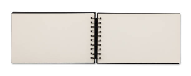 istock Open blank old fashioned photo ring book with fine texture in the pages 1319668953