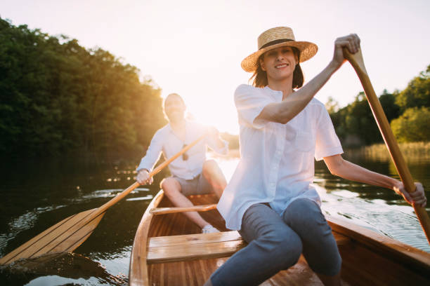 istock Couple enjoying a canoe ride 1319670996