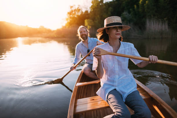 istock Couple enjoying a canoe ride 1319671062