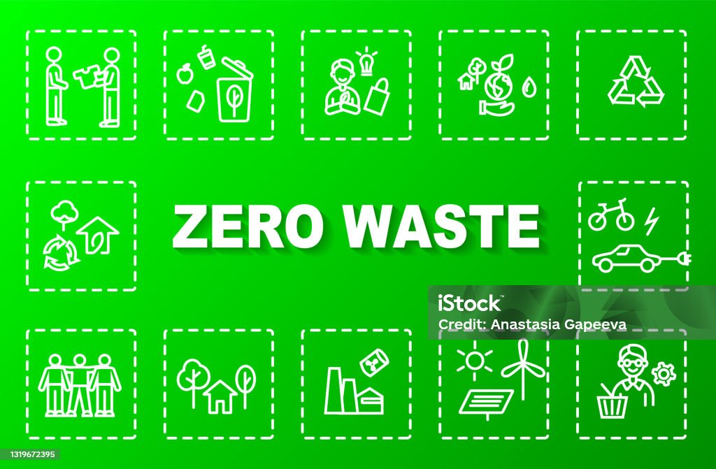 Zero Waste Infographic Vector Template Eco Friendly Lifestyle Save The ...