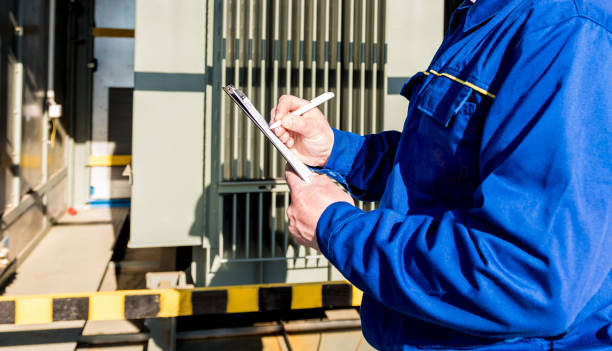 istock Execution of electrical measuring works on the power transformer 1319677768