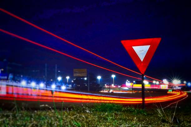 istock Urban mobility, Viaduct, road traffic at night with long exposure 1319681274