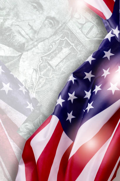 istock American national flag on a banner against dollar bill elements with empty space for text. Good for poster or stories to independence day usa. 1319682290
