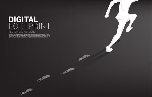 business concept of digital transformation and digital footprint.