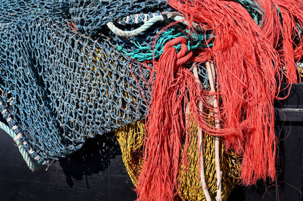 istock Fisher nets drying in a fishing harbour 1319684900