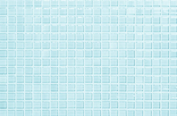 青いパステルセラミック壁と床タイル抽象的な背景。寝室のデザイン幾何学的モザイクテクスチャ装飾。背景広告バナーポスターやウェブのためのシンプルなシームレスなパターン。 - モザイク ストックフォトと画像