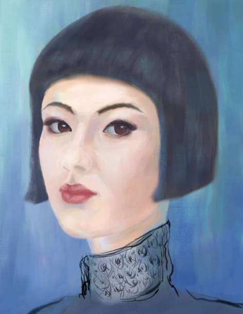 istock Painterly portrait of an asian girl in impressionism style 1319694542