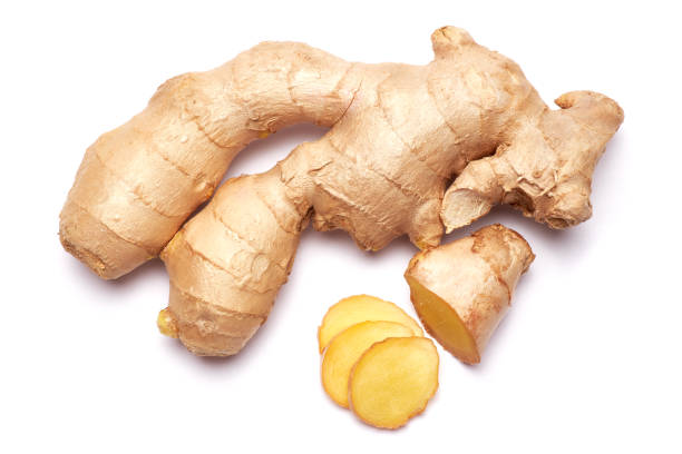 istock Fresh organic ginger spice isolated on white background 1319694590