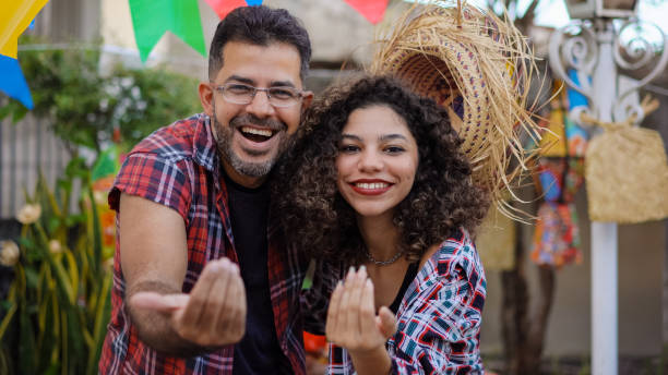 istock Festa junina, people calling with their hands 1319696075