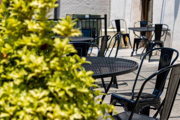 istock Outdoor dining patio at restaurant 1319705588
