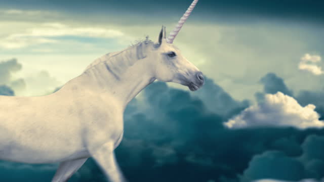 Unicorn Running in Clouds