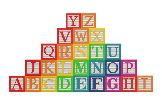 Stack Of Alphabet Wooden Blocks