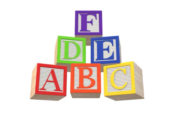 Stack Of ABC Wooden Blocks