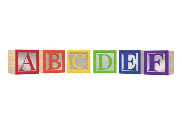 Colorful ABC Alphabet Wooden Blocks