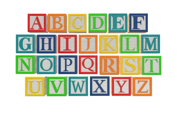 Colorful ABC Alphabet Wooden Blocks
