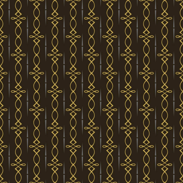 ilustrações de stock, clip art, desenhos animados e ícones de trendy background pattern with decorative ornament on black background, vintage wallpaper. seamless pattern, texture. vector illustration for design - abstract backgrounds carpet close up