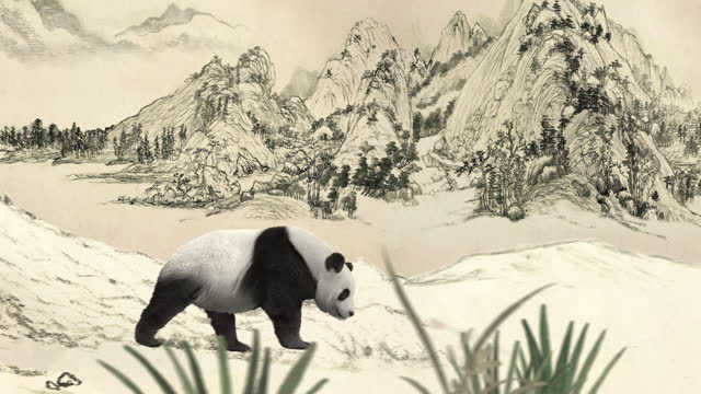 Panda Bear in Ancient Chinese Painting