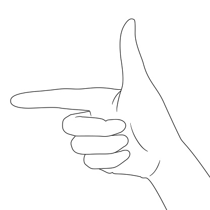 Line art of hand gestures