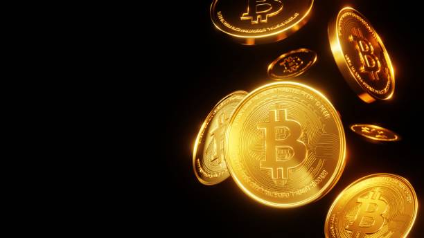 3D Render, Golden coins digital currency, Bitcoin, BTC, Cryptocurrency coins background, Stock market with copy space 3D Render, Golden coins digital currency, Bitcoin, BTC, Cryptocurrency coins background, Stock market with copy space cryptocurrency stock pictures, royalty-free photos & images