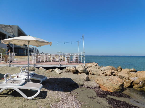 istock a deserted Mackenzie beach on a sunny day. Larnaca. cyprus. Lockdown 2021. 1319720768