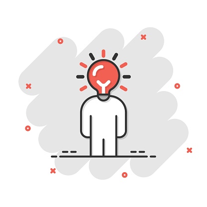 ✓ People with bulb icon in comic style. idea cartoon vector collection illustration on white isolated background. Brain mind splash effect business concept. Stock Photos ✓ People with bulb icon in comic style. idea cartoon vector collection illustration on white isolated background. Brain mind splash effect business concept. Stock Photos