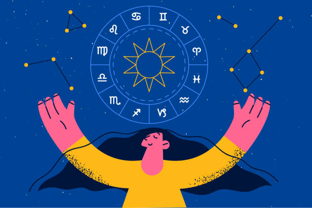 ilustrações, clipart, desenhos animados e ícones de conceito de símbolos de espiritualidade e astrologia - astrologia