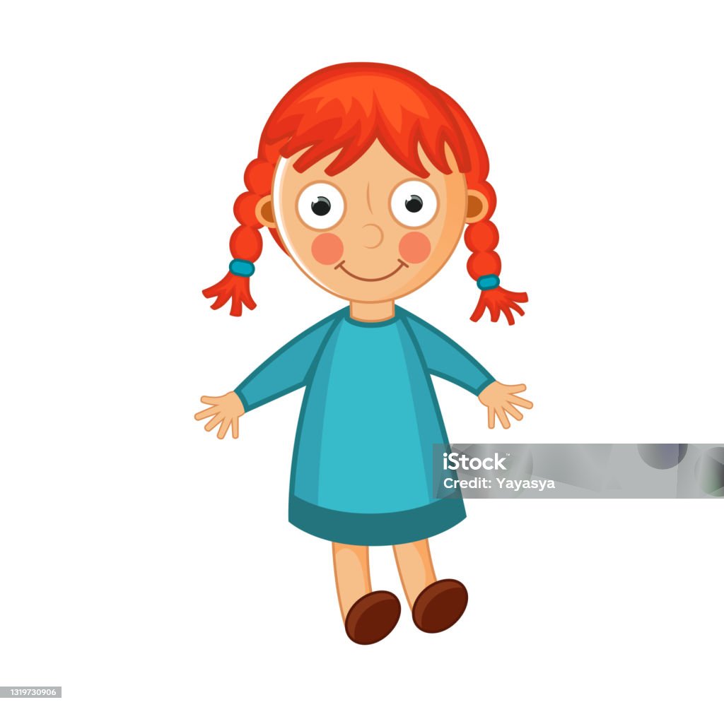 Cute Doll Vector Illustration Isolated On White Background Stock  Illustration - Download Image Now - iStock