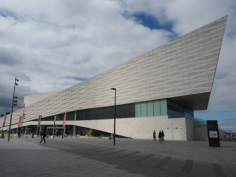 Liverpool, Uk - Circa June 2016: The Museum of Liverpool designed by Danish architects 3XN at Pier Head part of Liverpool Maritime Mercantile City