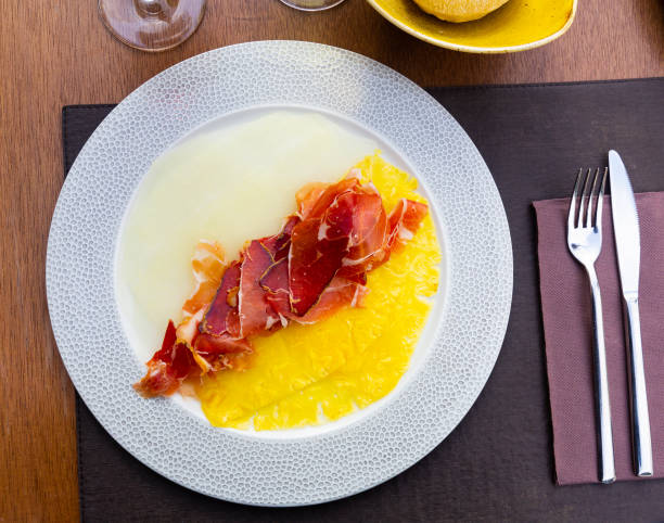 istock Carpaccio with ham, melon and pineapple 1319735135