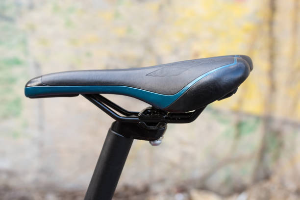 istock Leatherette saddle of modern bicycle on a blurred background 1319742050