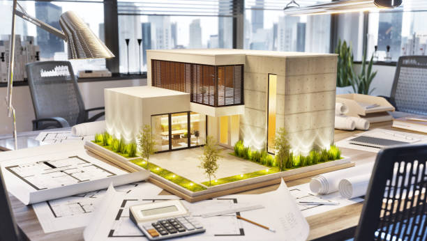 홈 디자인 - three dimensional blueprint construction housing project 뉴스 사진 이미지