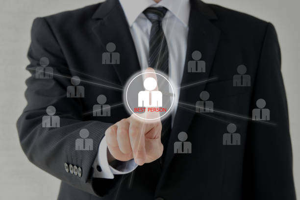 istock Business man discovering best person images 1319744943