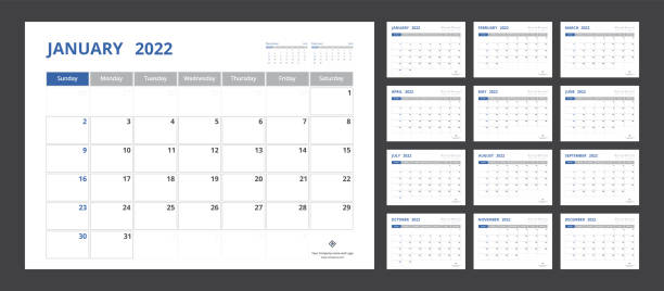 7,800+ January 2022 Calendar Stock Illustrations, Royalty-Free