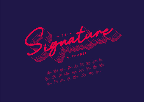 Signature Alphabet Stock Illustration - Download Image Now - Abstract