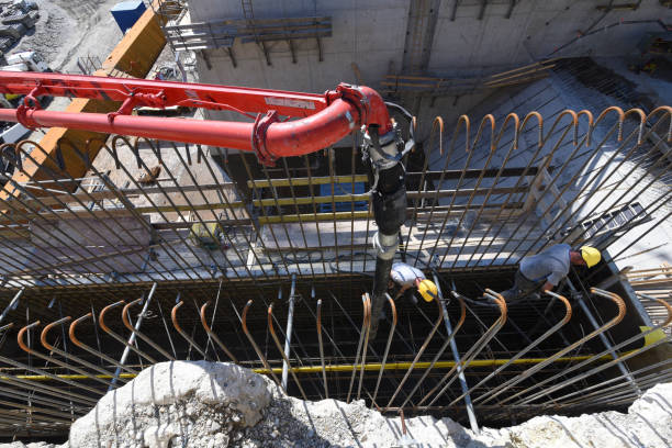 istock concrete pump for transferring liquid concrete by pumping 1319750148