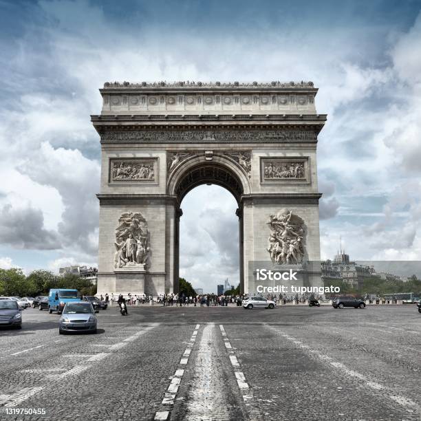 Triumphal Arch Paris Stock Photo - Download Image Now - Arc de Triomphe - Paris, Paris - France, Triumphal Arch
