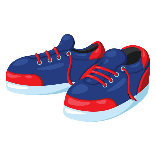 Shoes cartoon Illustration of cute cartoon shoes. shoes stock illustrations