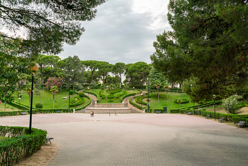 SPAIN, ZARAGOZA, July 2020, Parque Grande Jose Antonio Labordeta inaugurated in 1929 natural green zone and sport of the city of zaragoza