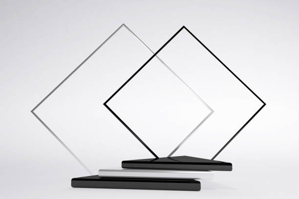 istock 3D minimal black and white geometric podium with arch isolated on white background. 1319764789