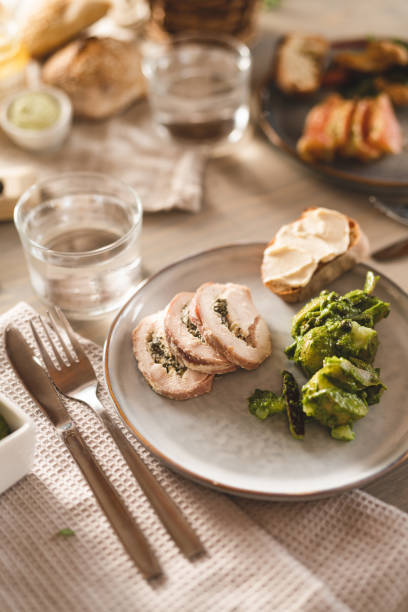 istock Chicken and potato salad for dinner 1319764970