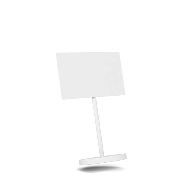 istock Blank sign on a metal pole stand mockup 1319765965