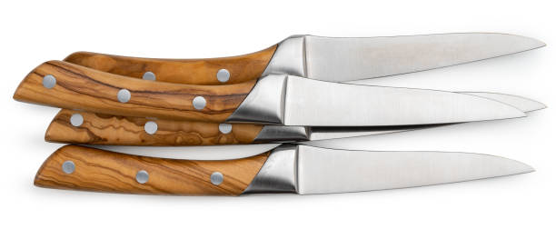 istock Knifes with wooden handle isolated on white background 1319770745