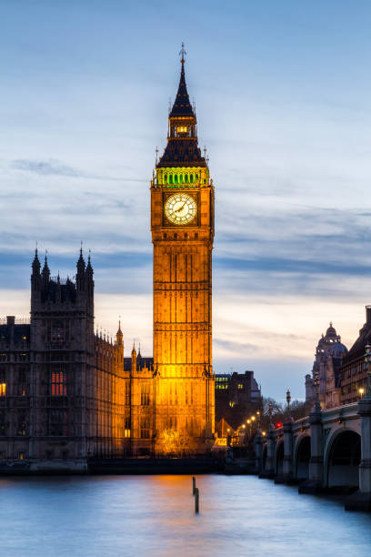 istock Big Ben and Westminster Bridge at sunset, London, UK 1319771741
