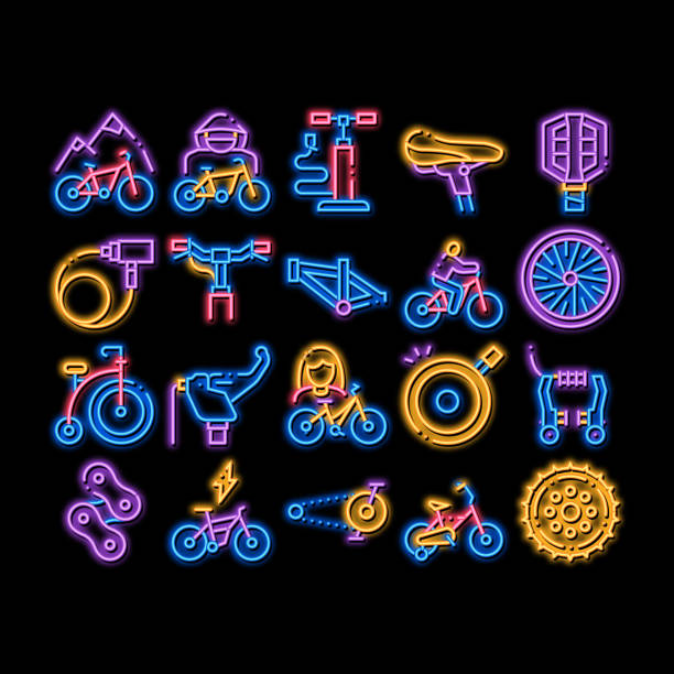 istock Bicycle Bike Details neon glow icon illustration 1319774139
