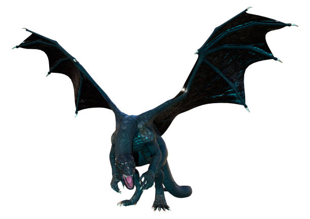 istock 3D illustration fantasy dragon on white 1319775793